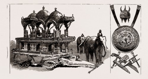 THE INDIAN SECTION OF THE COLONIAL AND INDIAN EXHIBITION: MODEL OF STATE ELEPHANT CARRIAGE