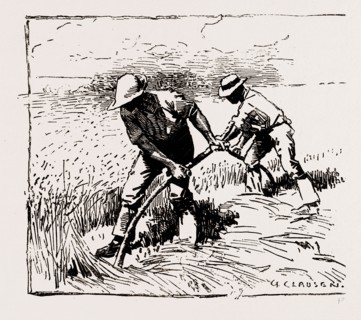ILLUSTRATIONS FROM THE CATALOGUE OF THE ROYAL INSTITUTE OF PAINTERS IN WATER COLOURS, 1886: MOWERS,