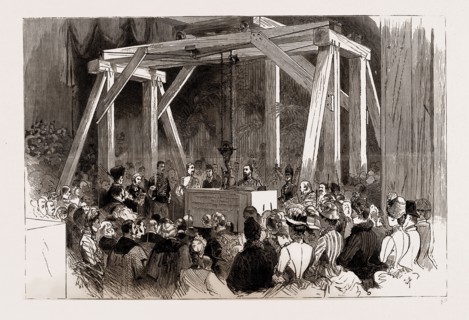 THE LAYING OF THE MEMORIAL STONE OF THE NEW TOWER BRIDGE BY THE PRINCE OF WALES, LONDON, UK, 1886: