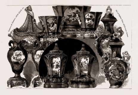 SALE OF OLD PORCELAIN BELONGING TO THE LATE EARL OF DUDLEY, 1886: A Pair of Vases, A Set of Three