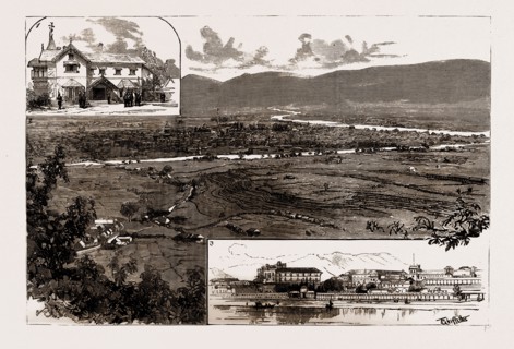 THE REVOLUTION IN NEPAL, INDIA, 1886: 1. The British Residency, Kathmandu, Nepal. 2. General View