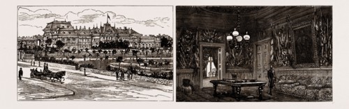 PRINCE ALEXANDER OF BULGARIA AT HOME: FRONT VIEW OF THE PALACE AND PARK AT SOFIA; THE ANTE-CHAMBER