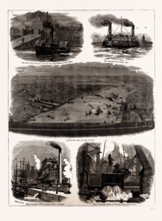 THE MERSEY TUNNEL OPENED BY THE PRINCE OF WALES, JAN. 20, UK, 1886; The First Ferry Steamer on the