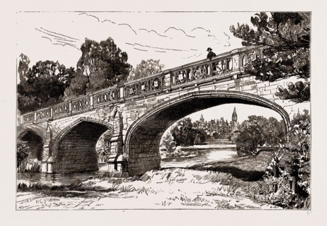 EATON HALL: THE HALL, SEEN THROUGH SAIGHTON BRIDGE, UK, 1886