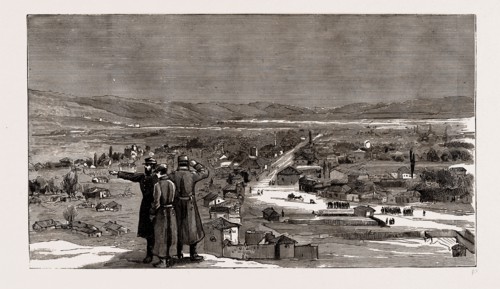 THE WAR BETWEEN SERBIA AND BULGARIA: THE RE-OCCUPATION OF PIROT: VIEW OF THE TOWN AFTER THE ENEMY
