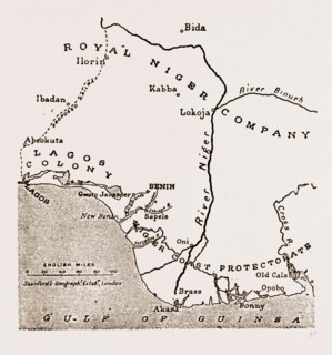 MAP SHOWING THE SITUATION OF BENIN