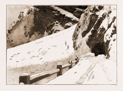 THE FATAL AVALANCHE NEAR DAVOS, 1897: VIEW OF THE TUNNEL IN THE ZUGE PASS
