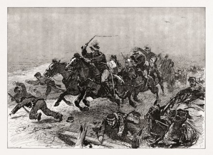 THE GREEK ROUT: AN INCIDENT OF THE STAMPEDE ON THE ROAD TO LARISSA, GREECE, 1897; Panic completely