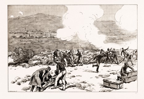 THE ENGAGEMENT AT MATI: GREEK ARTILLERY MAKING GOOD PRACTICE, 1897; It was generally agreed that