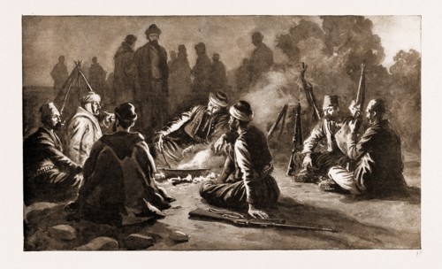 THE FIRST TURKISH REGIMENT TO ENTER DOMOKO: BIVOUACKING AT THE HEAD OF THE PHOURKA PASS, 1897: The