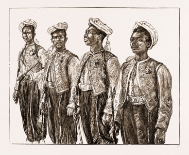 COLONIAL TROOPS WHO TOOK PLACE IN THE JUBILEE PROCESSION, UK, 1897: PRIVATES OF THE SECOND WEST