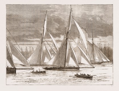 THE KRIEMHILDA  AND THE ARROWARIADNE, The Royal Yacht Squadron Regatta at Cowes, UK in 1873