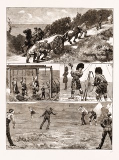 Autumn manoeuvres at Dartmoor, UK 1873, I. UP-HILL WORKâ€îA SKETCH ON THE ROAD FROM HORRABRIDGE.-2.