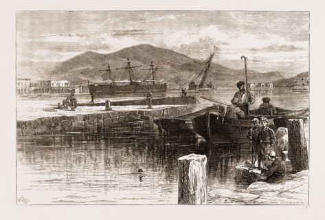 SPAIN 1873, THE HARBOUR OF CARTHAGENA, NOW IN THE POSSESSION OF THE INSURGENTS