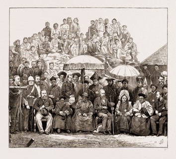 Grand Durbar at Darjeeling, India. Visit of the lieut. Governor of Bengal to the Rajah of Sikkim at