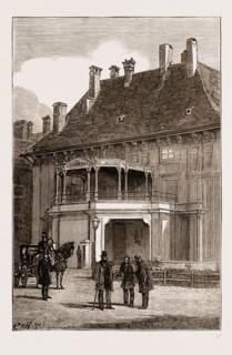 PRIVATE ENTRANCE TO THE EMPEROR'S PALACE, Vienna engraving 1873, Austria