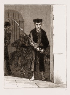 A NATIONAL GUARD SENTRY AT CORDOVA, SPAIN 1873