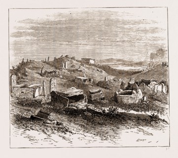 BURYING-PLACE OF THE KIRGHESE, NEAR THE WELL OF KARASHEK, THE RUSSIAN EXPEDITION TO KHIVA 1873,