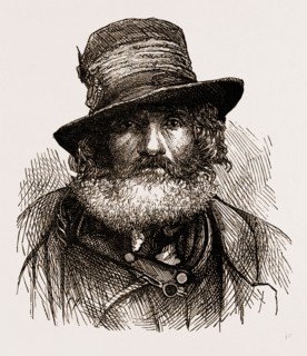 ITALIAN SHEPHERD, ENGRAVING 1873, ITALY