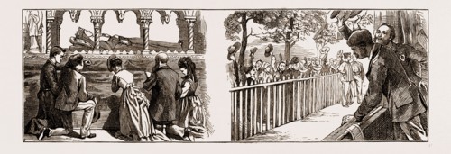 PARAY-LE-MONIAL, FRANCE 1873, WATCHING THE SHRINE LEAVING