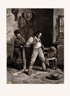 THE BULL FIGHTER, FROM A DRAWING BY L. JIMENEZ IN MR. THOS. M'LEAN'S EXHIBITION, 1875