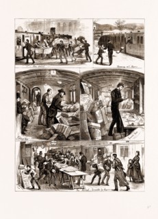NOTES IN AN EARLY NEWSPAPER TRAIN, UK, 1875