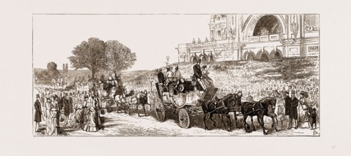 JOTTINGS AT THE ALEXANDRA PALACE, LONDON, UK, 1875: A MEET OF THE COACHING CLUB