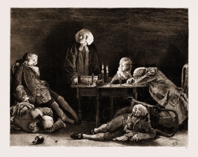 THE CHAPLAIN OF THE FLEET, DRAWN BY CHARLES GREEN, 1881; "Gentlemen, I perceive that I have been