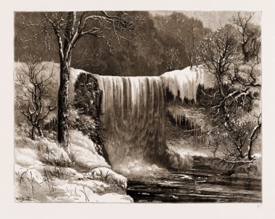 WINTER ASPECT OF THE FALLS OF MINNEHAHA, MINNESOTA, U.S.A., US, U.S., UNITED STATES, UNITED STATES