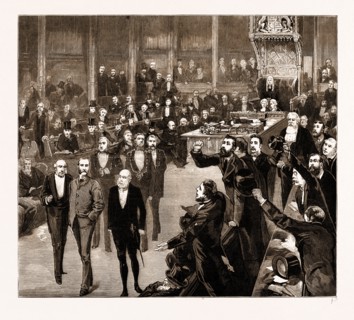 THE DEFEAT OF OBSTRUCTION IN THE HOUSE OF COMMONS, UK, 1881: REMOVAL OF MR. PARNELL BY ORDER OF THE