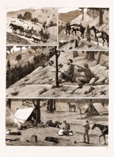 DEER HUNTING IN THE "COAST RANGE" MOUNTAINS, CALIFORNIA: 1. On the Way. 2. Moving Camp. 3. A Long