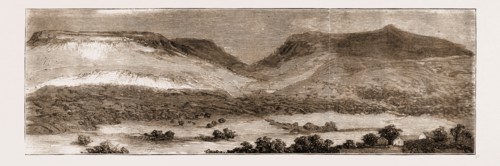 THE REBELLION IN THE TRANSVAAL, SOUTH AFRICA, 1881: THE BIGGARSBERG RANGE, FROM THE SOUTH