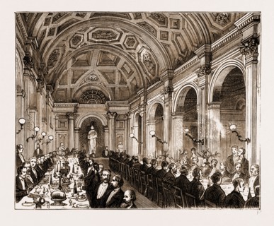 OPENING OF THE NEW WING OF UNIVERSITY COLLEGE, LONDON, UK, 1881: THE BANQUET IN THE LIBRARY