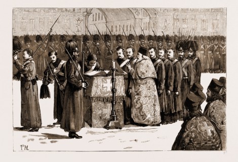 THE ASSASSINATION OF CZAR ALEXANDER II. OF RUSSIA, 1881: THE DAY AFTER: THE ARMY SWEARING