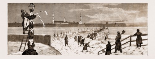 THE ASSASSINATION OF CZAR ALEXANDER II. OF RUSSIA, 1881: PREPARATIONS FOR THE FUNERAL PROCESSION