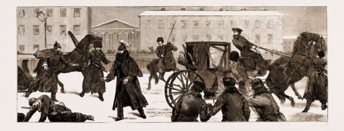 THE ASSASSINATION OF THE LATE CZAR ALEXANDER II. OF RUSSIA, SCENE OF THE EXPLOSIONS BESIDE THE