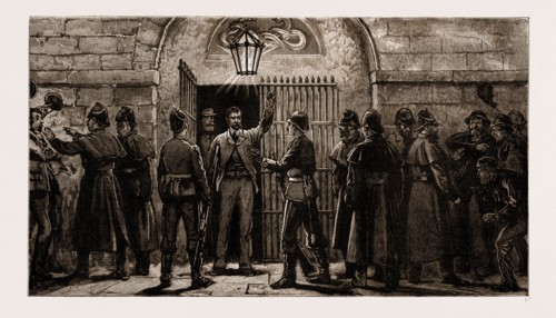 THE LAND AGITATION IN IRELAND, 1881: THE COERCION ACT: ARRIVAL OF "SCRAB" NALLY AT KILMAINHAM
