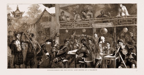 REINFORCEMENTS FOR THE KULDJA ARMY RESTING AT A TEA-HOUSE: CHINA, 1881