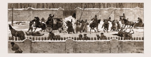 THE ASSASSINATION OF THE LATE CZAR ALEXANDER II. OF RUSSIA, SCENE OF THE EXPLOSIONS BESIDE THE