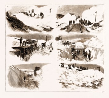 THE RECENT GREAT SNOW STORM IN SCOTLAND, SCENES ON THE HIGHLAND RAILWAY, UK, 1881: 1. Finding the