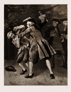 THE CHAPLAIN OF THE FLEET, DRAWN BY CHARLES GREEN, In a moment his cane was in one hand and his