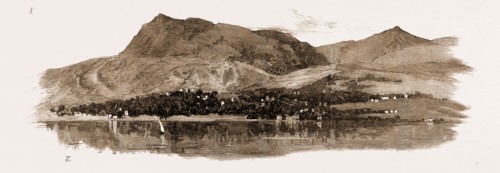 THE EARTHQUAKE AT SCIO, 1881: 1. The Island and Town of Scio from the East: Scene of the Massacre