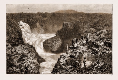 THE PAULO AFFONSO FALLS, SAN FRANCISCO RIVER, BRAZIL, 1881: THE LOWEST FALL ON THE SOUTH SHORE,