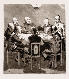 A CHINESE DINNER PARTY, CHINA, 1881