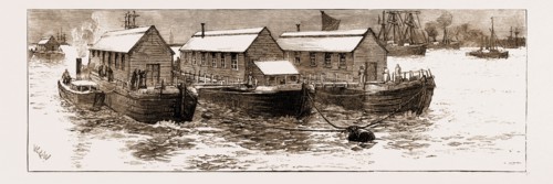 THE SMALL-POX EPIDEMIC: PROPOSED FLOATING HOSPITAL ON THE THAMES, UK, 1881