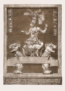 ANTIQUITIES OF CENTRAL AMERICA: Specimen of Stucco Relief-Work found at Palenque, Chiapes, 1881
