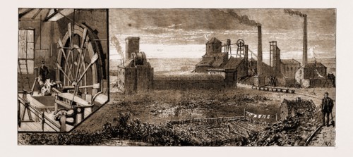 NEWCASTLE, UK, 1881: USWORTH COLLIERY, The Winding Machinery