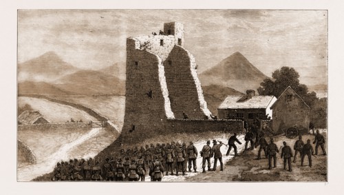 THE LAND AGITATION IN IRELAND, 1881: STORMING CASTLETOWN CASTLE AT NEW PALLAS, LIMERICK