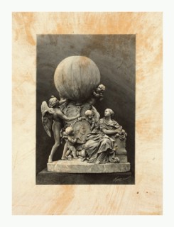 Model of a statue dedicated to French balloonists, Joseph and Etienne Montgolfier, featuring a
