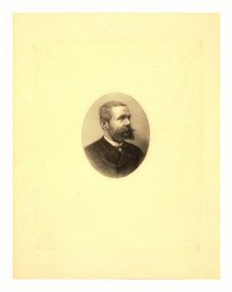 Gaston Tissandier, French balloonist, bust-length oval portrait byH. Thiriat
